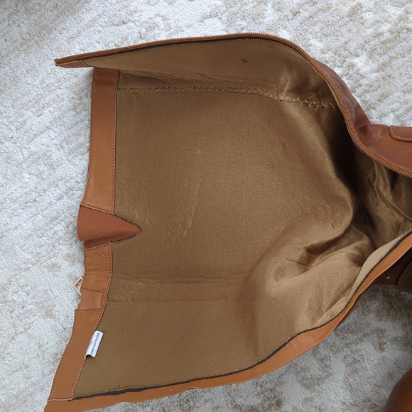 Dream Pairs Intruder-3 Stud Embellished Heeled Tall Boots 9.5 Brown Full Zipper - Picture 13 of 16